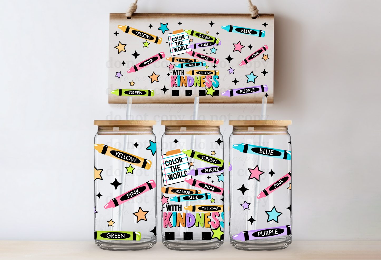 Color the world with kindness - 16oz cup w/lid