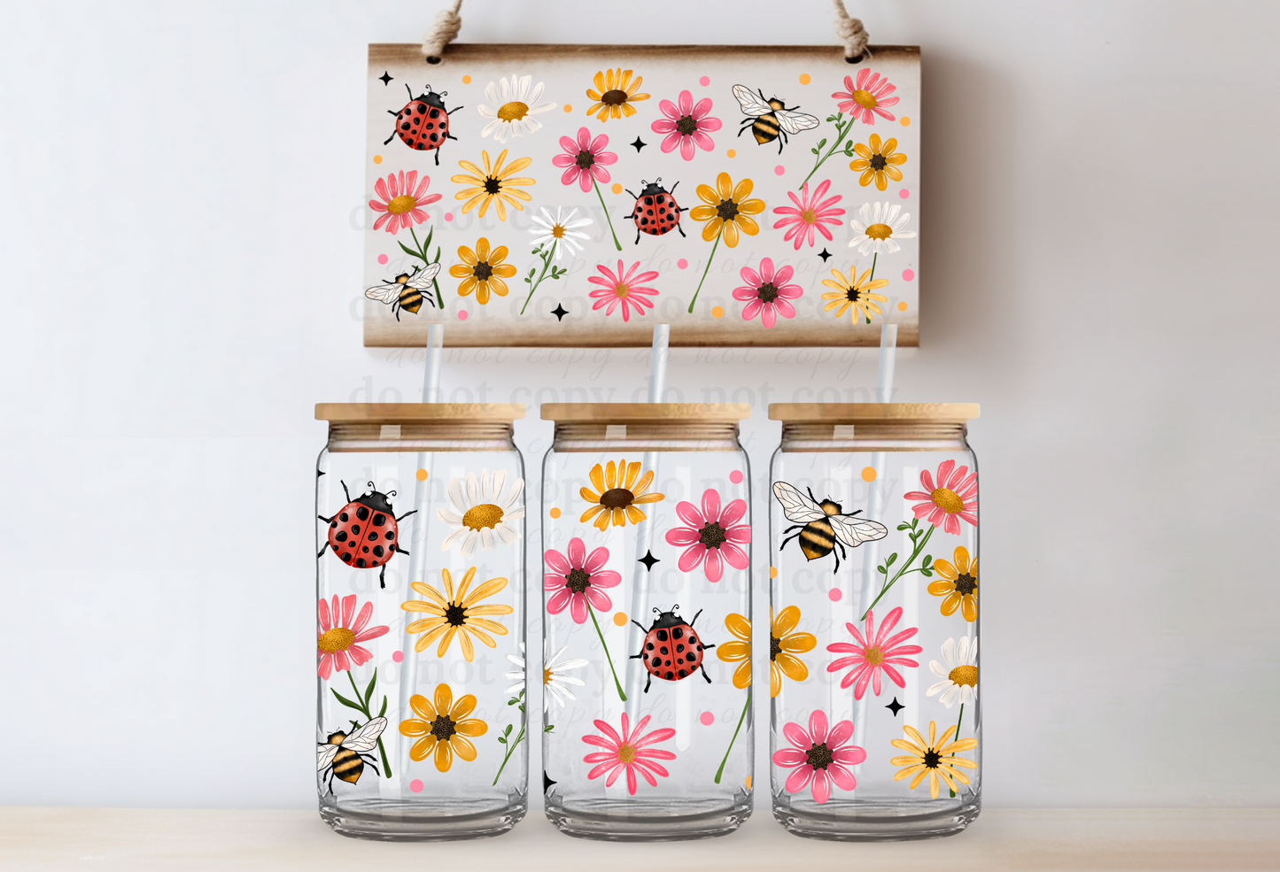 Spring Floral - 16oz cup w/lid