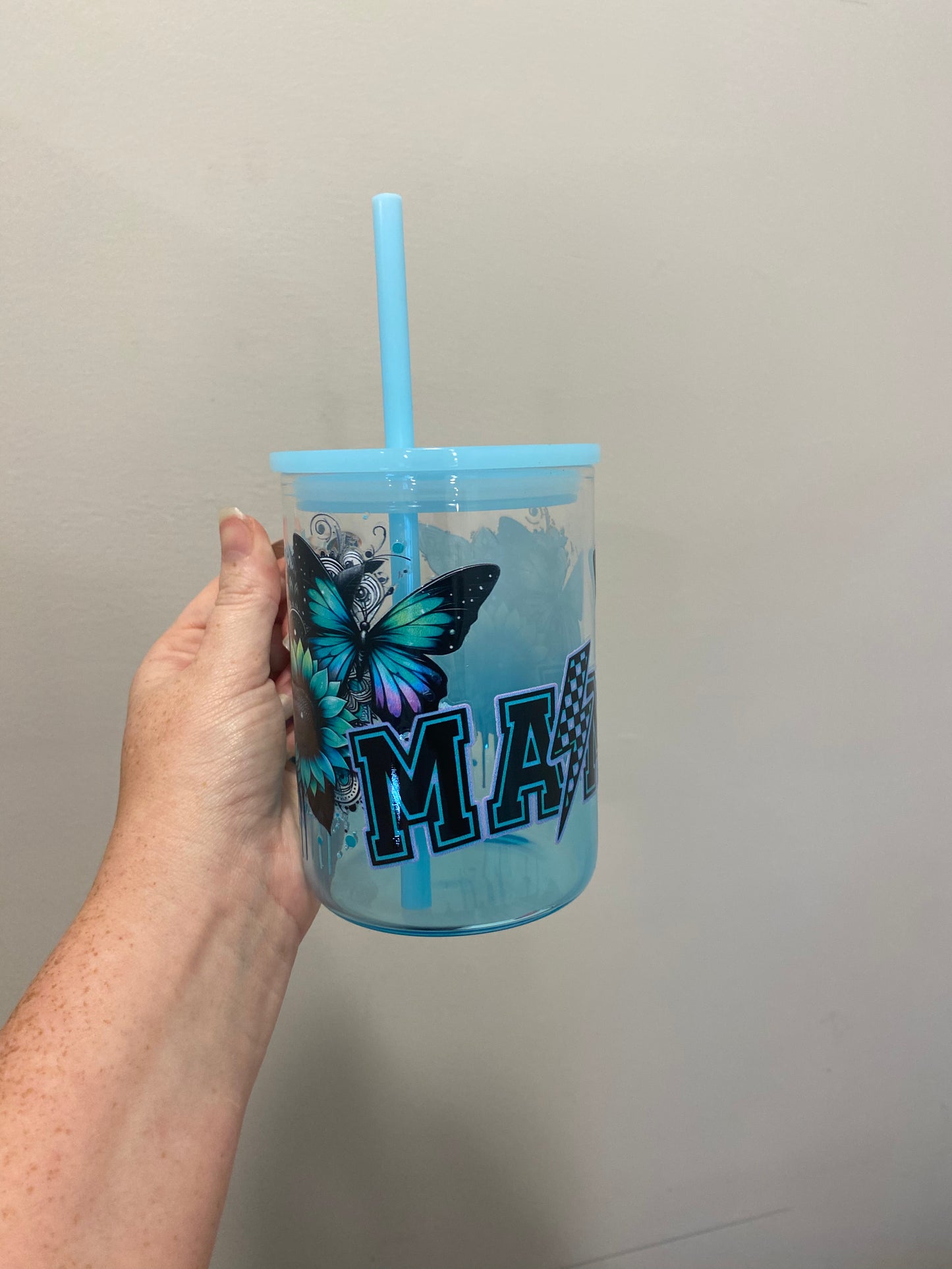 Ready to ship - Glass Mugs w/ handle and lid