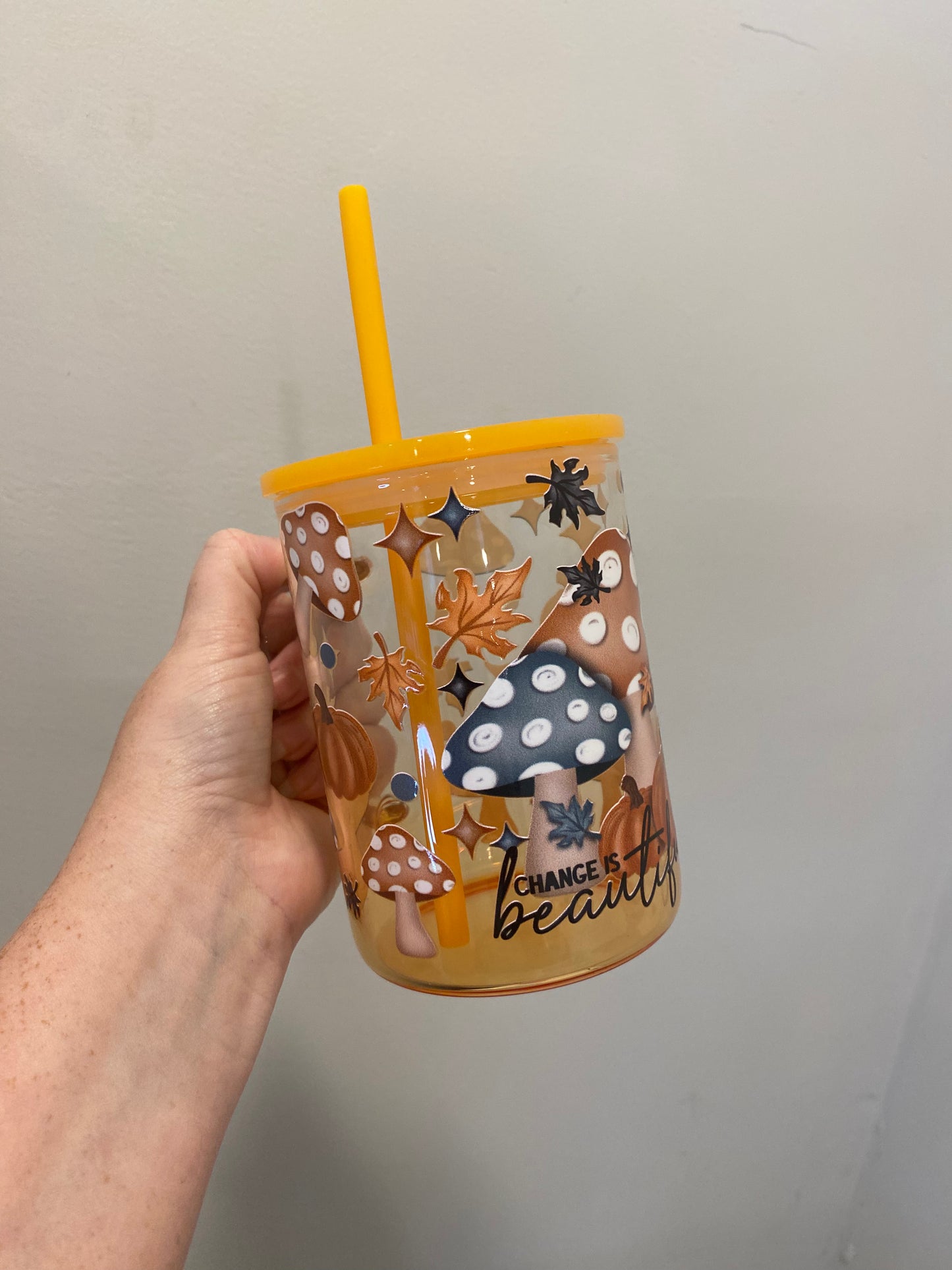 Ready to ship - Glass Mugs w/ handle and lid