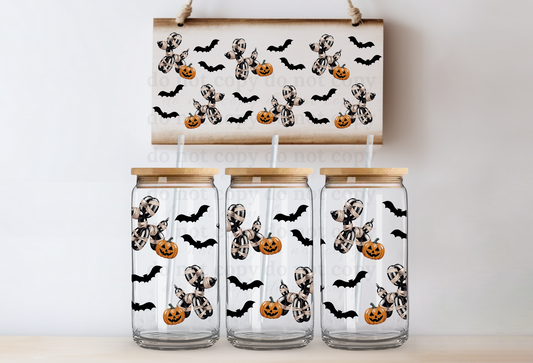 Halloween balloon dogs - 16oz cup w/lid
