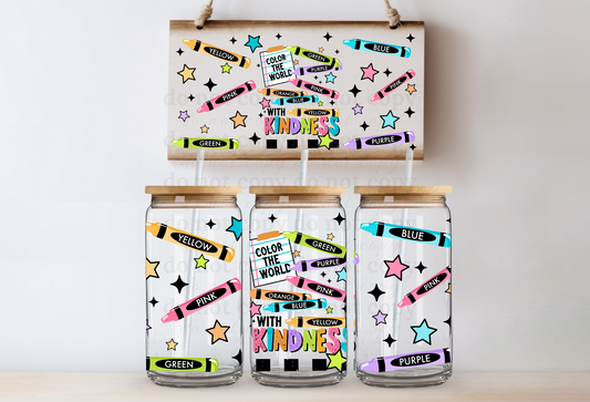 Color the world with kindness  - 16oz cup w/lid