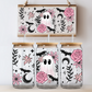 Pink floral ghost - 16oz cup w/lid