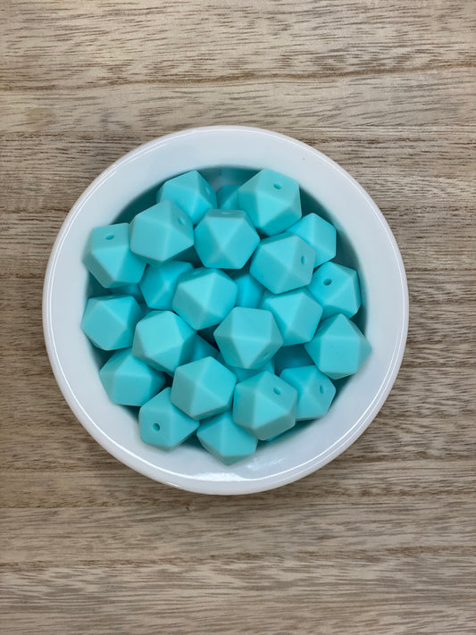 #82 Light Aqua - Solid Hexagon 14mm