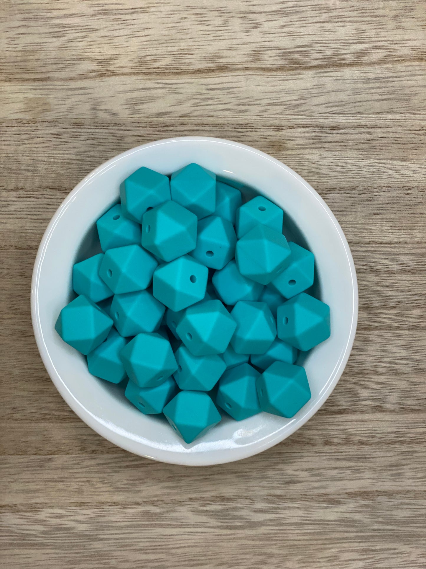 #1 Turquoise- Solid Hexagon 14mm