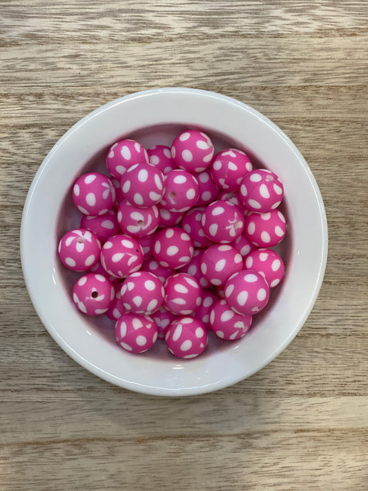 #58 Pink Polkadot - Printed 15mm