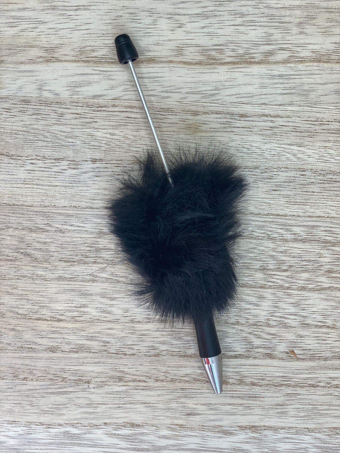 Black - Plastic Fluffy Pen Blank