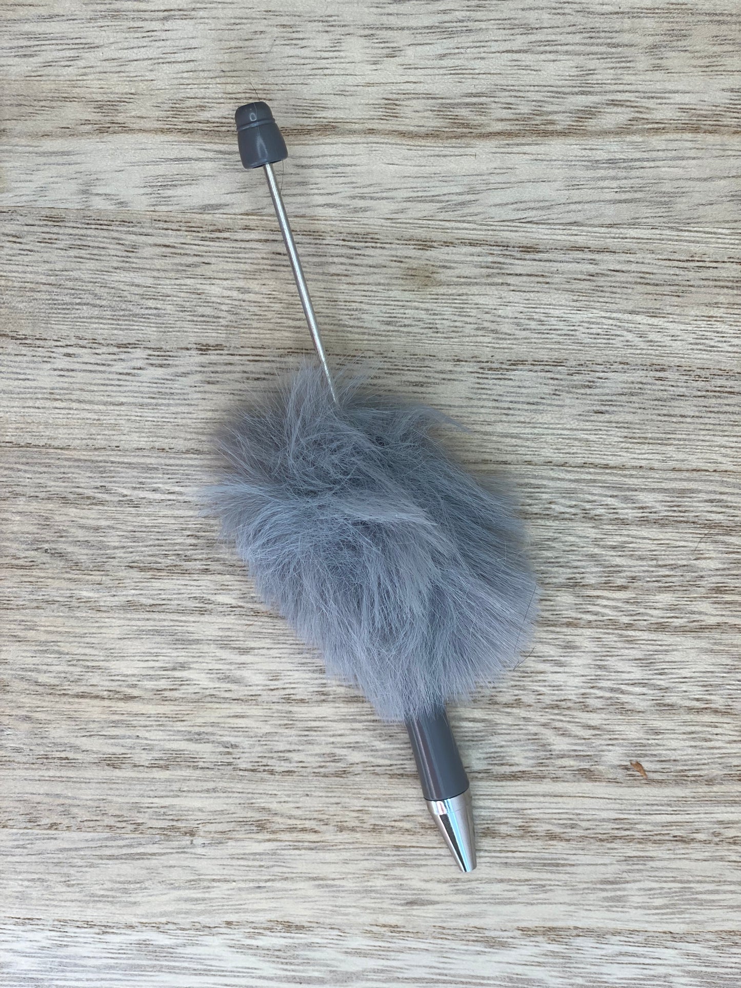 Grey - Plastic Fluffy Pen Blank