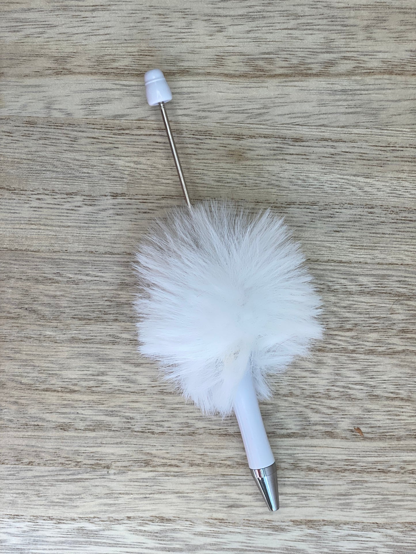 White - Plastic Fluffy Pen Blank