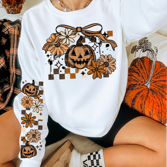 Floral Pumpkin Bow - Graphic Apparel